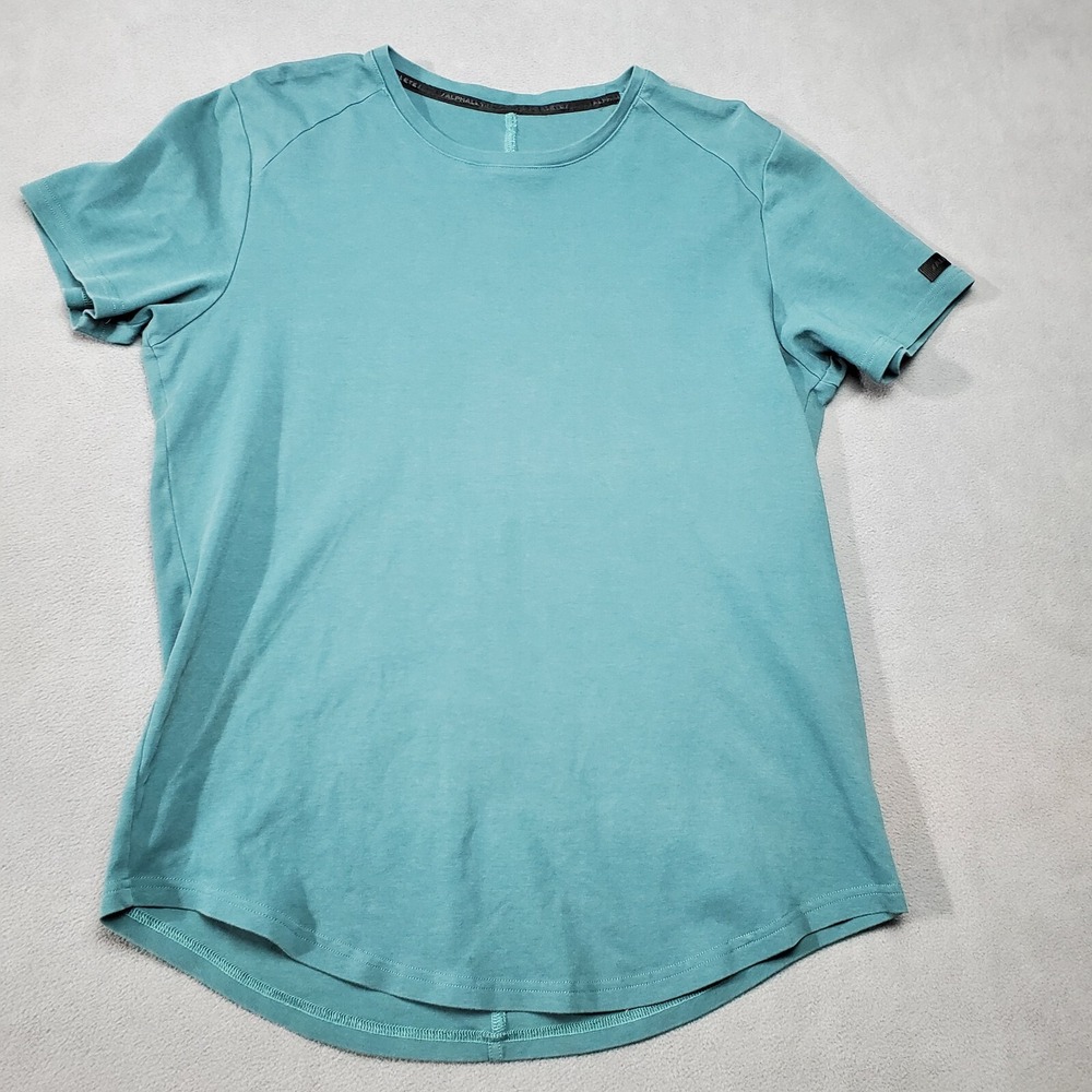 Alphalete Shirt Womens Green Large Short Sleeve Activewear Top Training Stretch